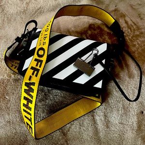 Off-White Signature Diagonal Stripe Flap Bag
